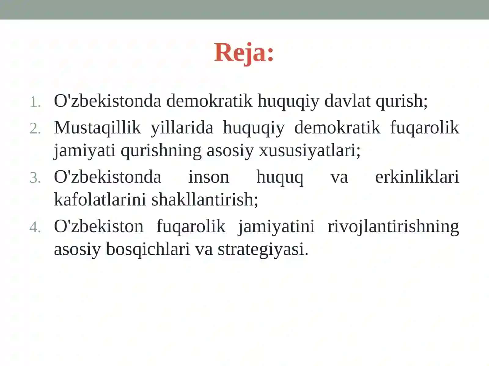 O'zbekistonning zamonaviy tarixi 2