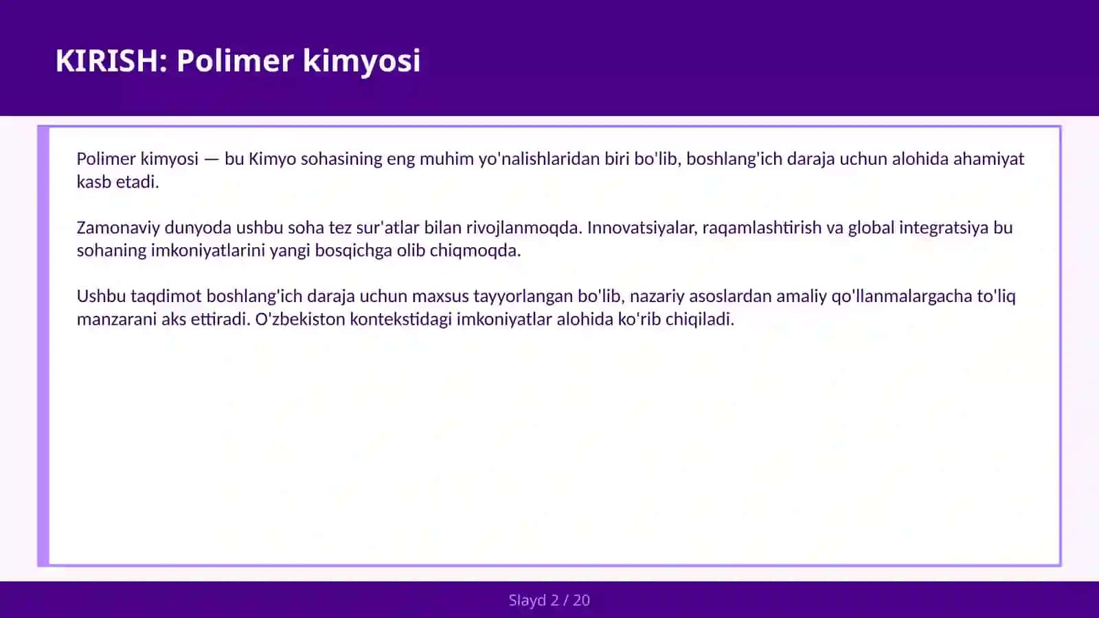 Polimer kimyosi 2