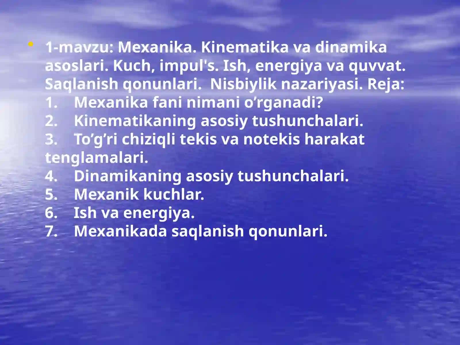 Mexanika.Kinematikavadinamikaasoslari.Kuch, 2