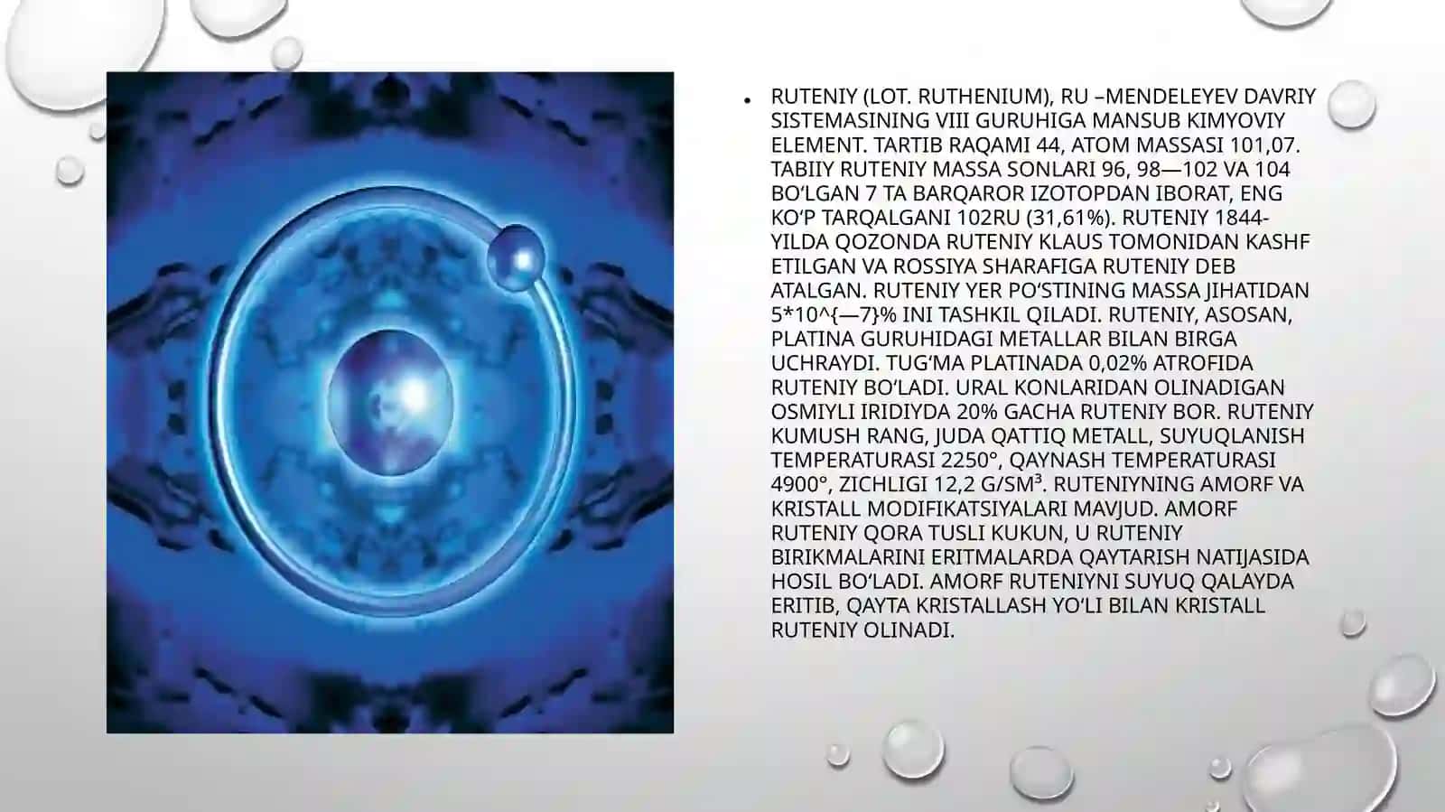 Ruteniyning Galogenli Birikmalarining Olinishi va Xossalari 2