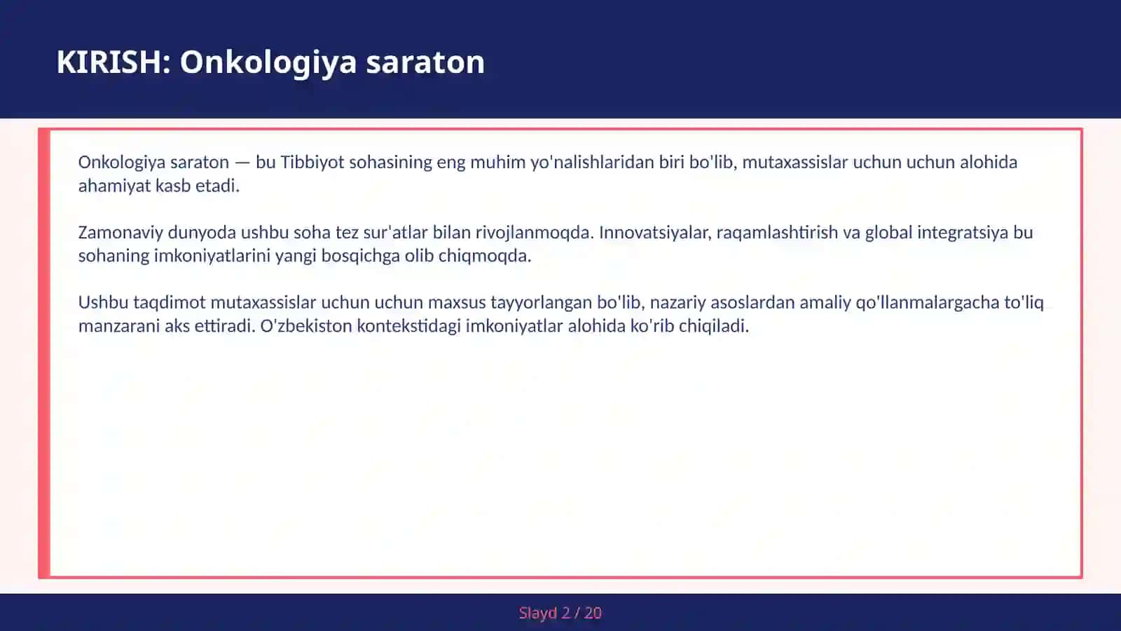 Onkologiya saraton 2