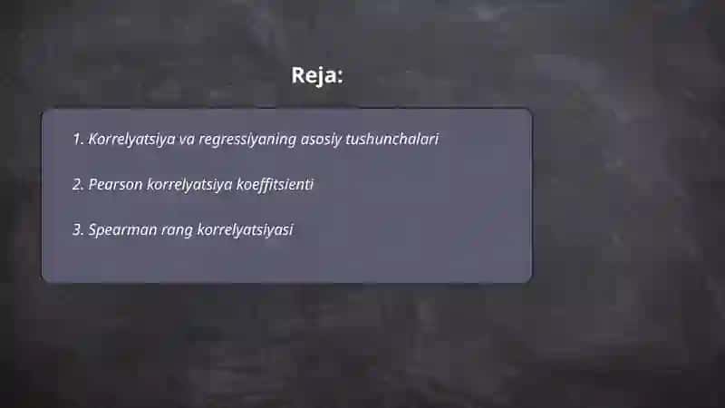 Korrelyatsion va regression taxlil usullari 2