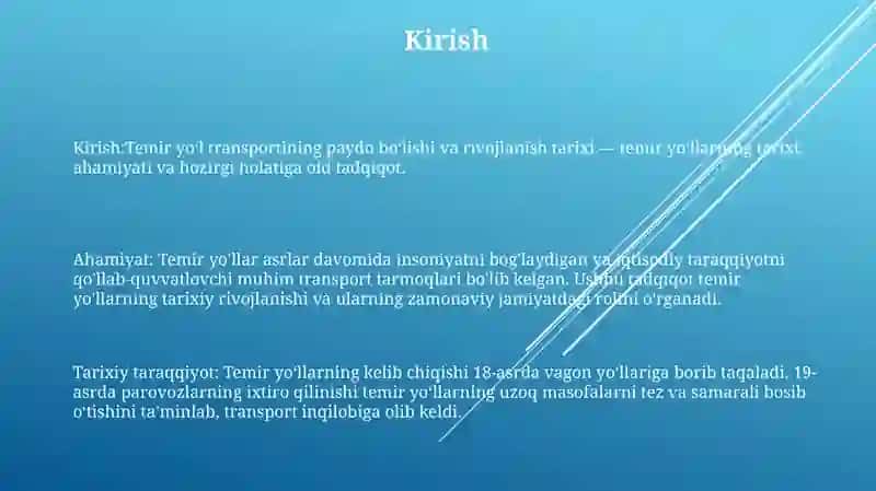 Temir YoʼL Transportining Paydo BoʼLishi Va Rivojlanish Tarixi 2