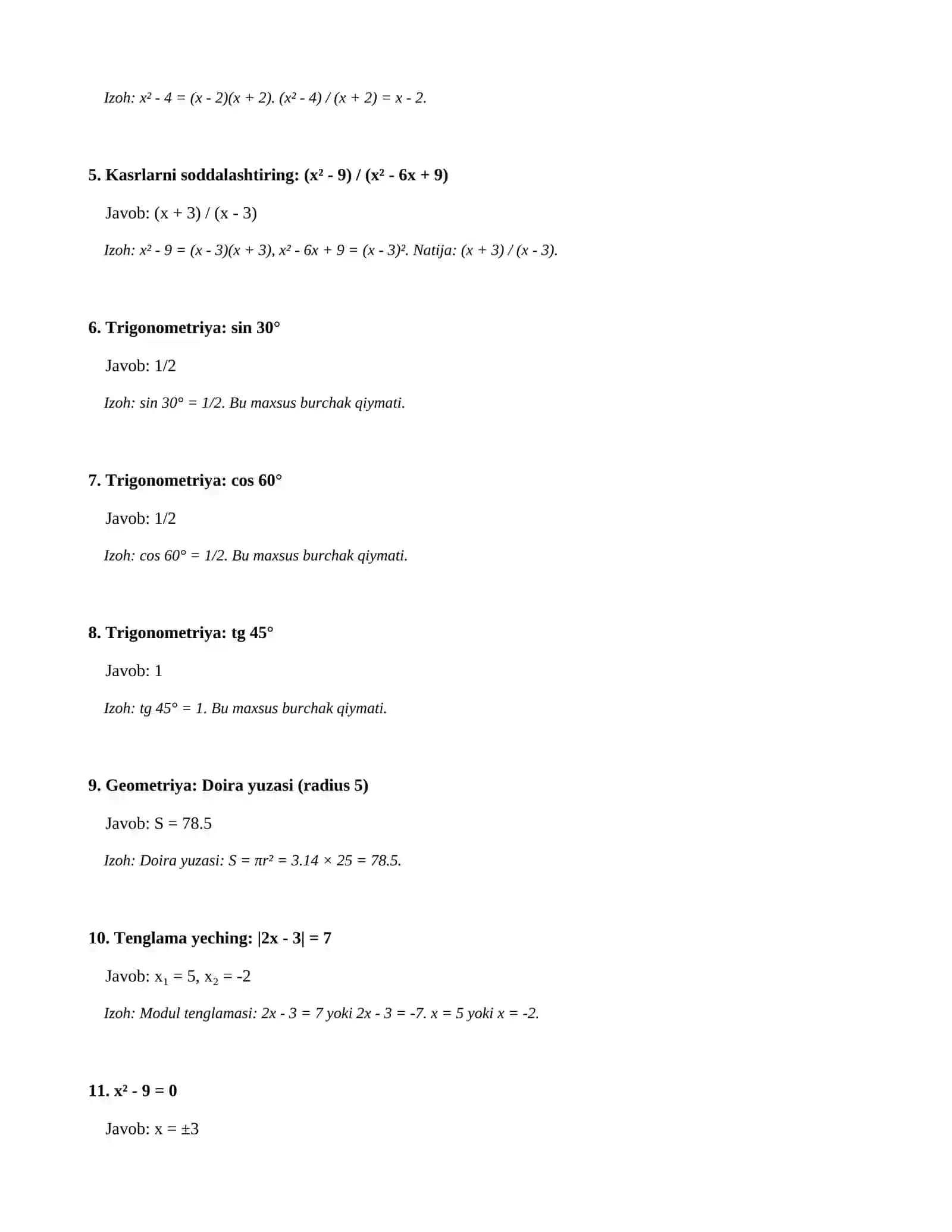 8-sinf-SINF MATEMATIKA FANIDAN NAZORAT ISHI 2