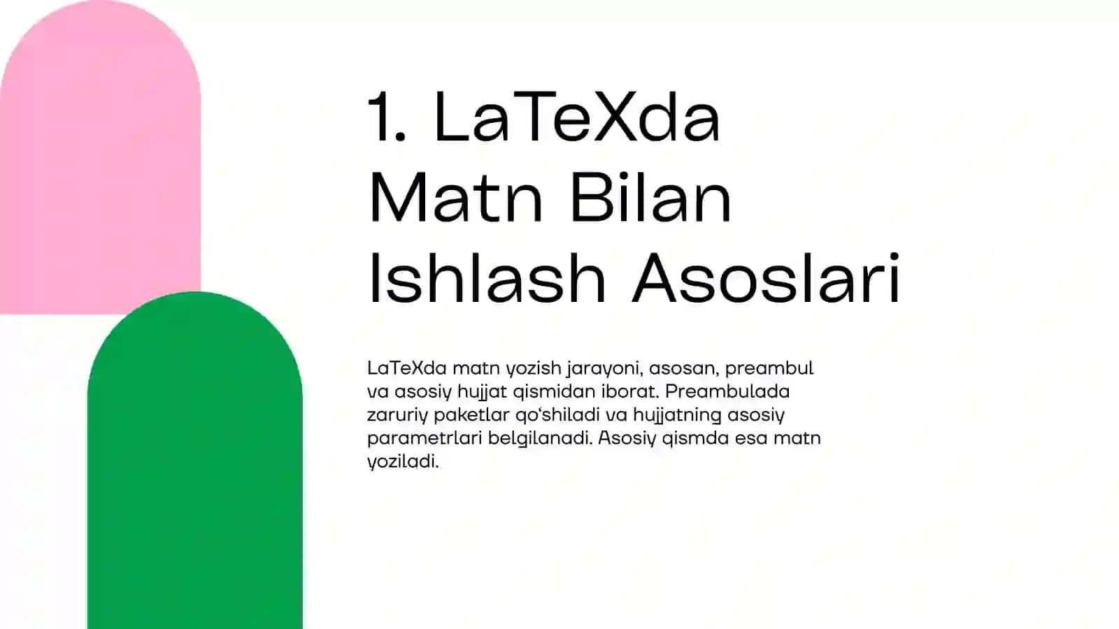 LaTeX Dasturida Matnlar Bilan Ishlash 2