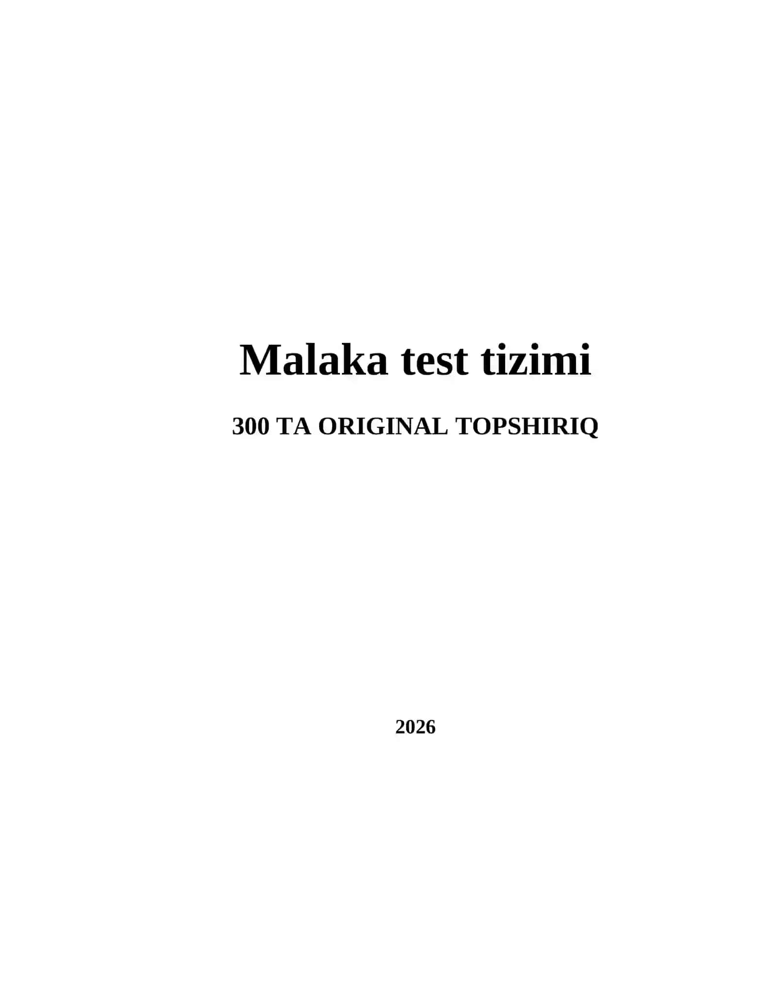 Malaka test tizimi 2