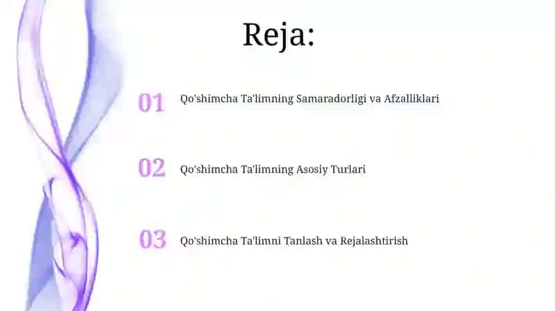Qo'shimcha Ta'lim Shaklari 2