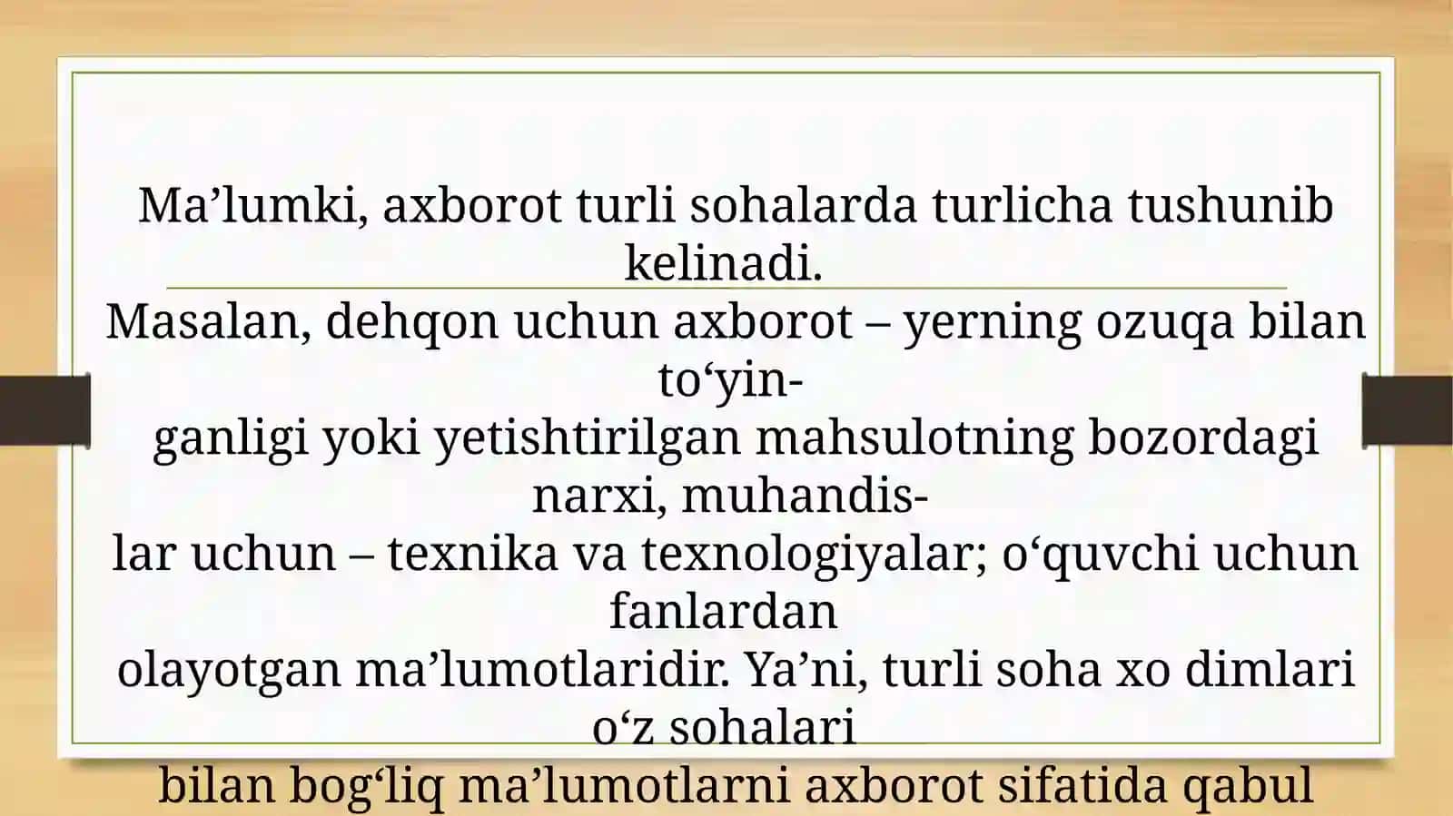 Axborot texnologiyasi tushunchasi 2