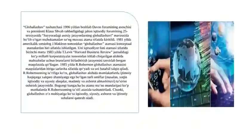 Jaxon iqtisodiyoti globallashuvi konsepsiyalarining shakllanishi va rivojlanish 2
