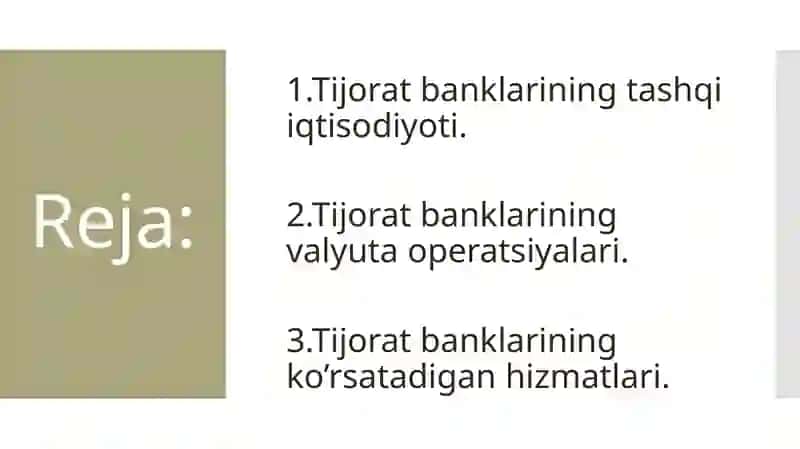 Tijorat banklarining tashqi iqtisodiy faoliyati va valyuta operatsiyalari 2