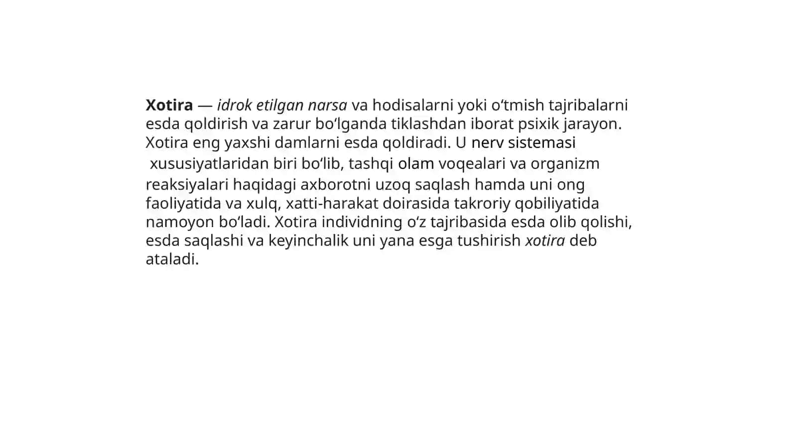 Qisqa muddatli va operativ xotira 2