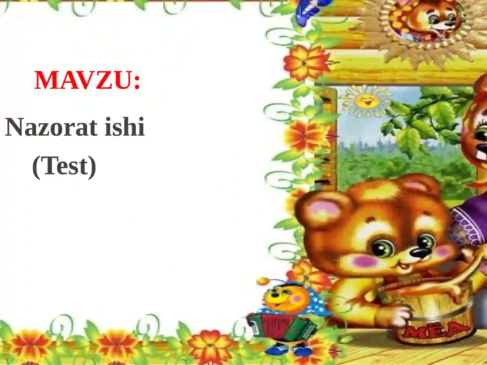 3-sinf O'qish fanidan Nazorat ishi (Test) 2