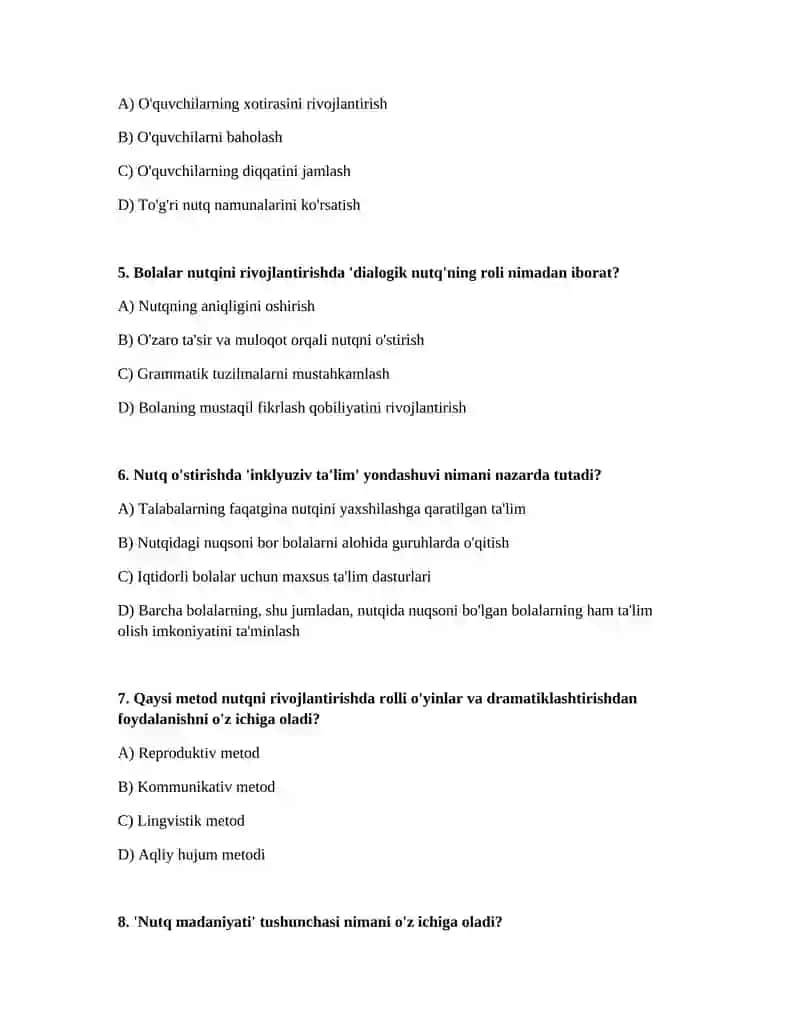 Nutq oʻstirish metodikasi va nazariy asoslari 2