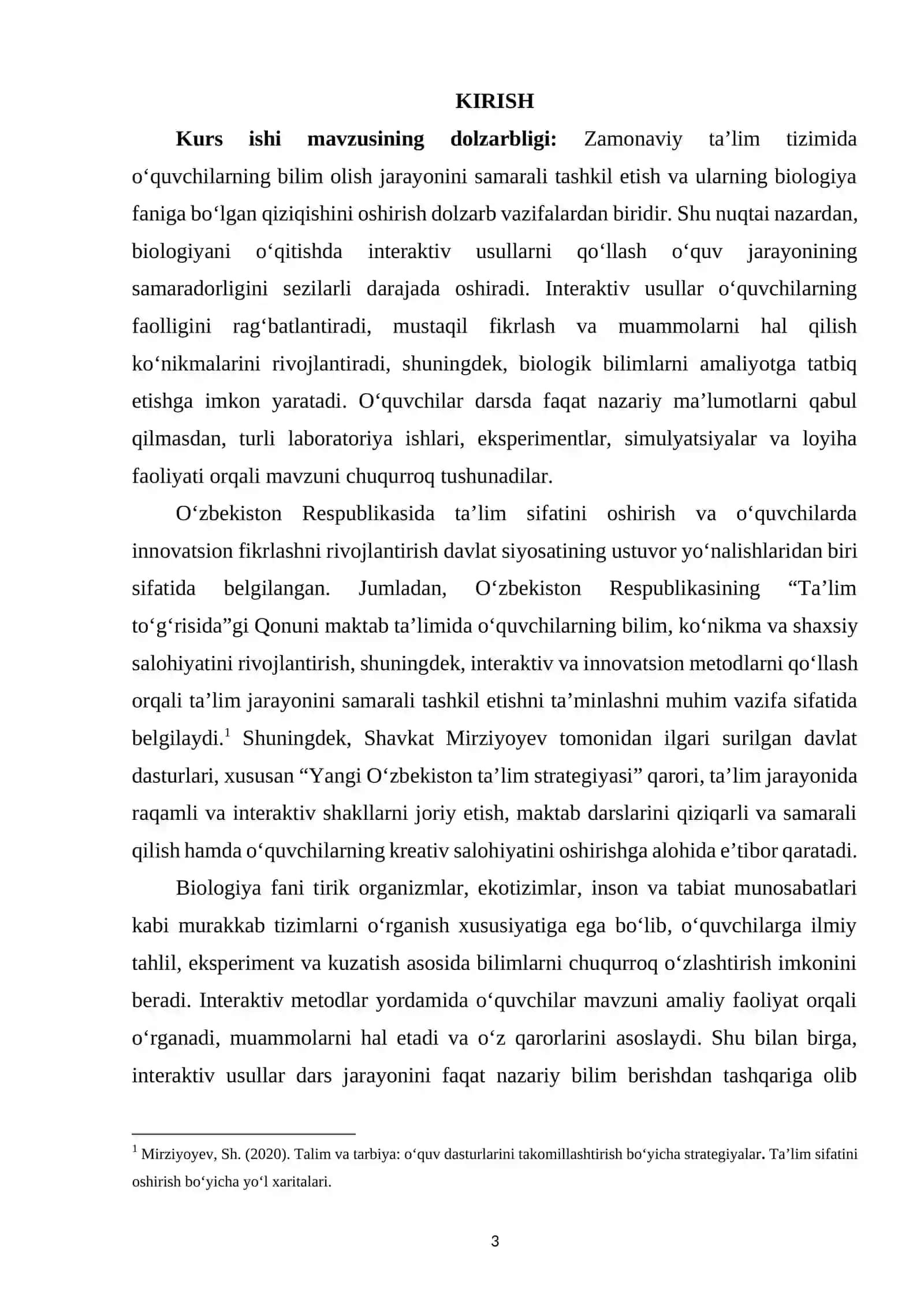 Biologiyani oʻqitishda interaktiv usullarning samaradorligi 2
