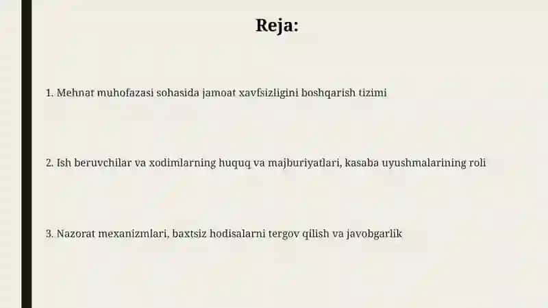 Mehnatni muhofaza qilish sohasida jamoat xavfsizligini boshqarishning tuzilishi 2