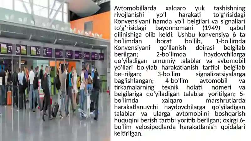 Yuk va yo‘lovchilarni xalqaro ko‘lamda tashish turlari va ularning huquqiy  asoslari 2