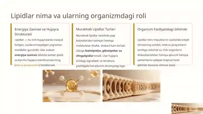 Murakkab lipidlar almashinuvi va yog‘lar almashinuvini boshqarish 2