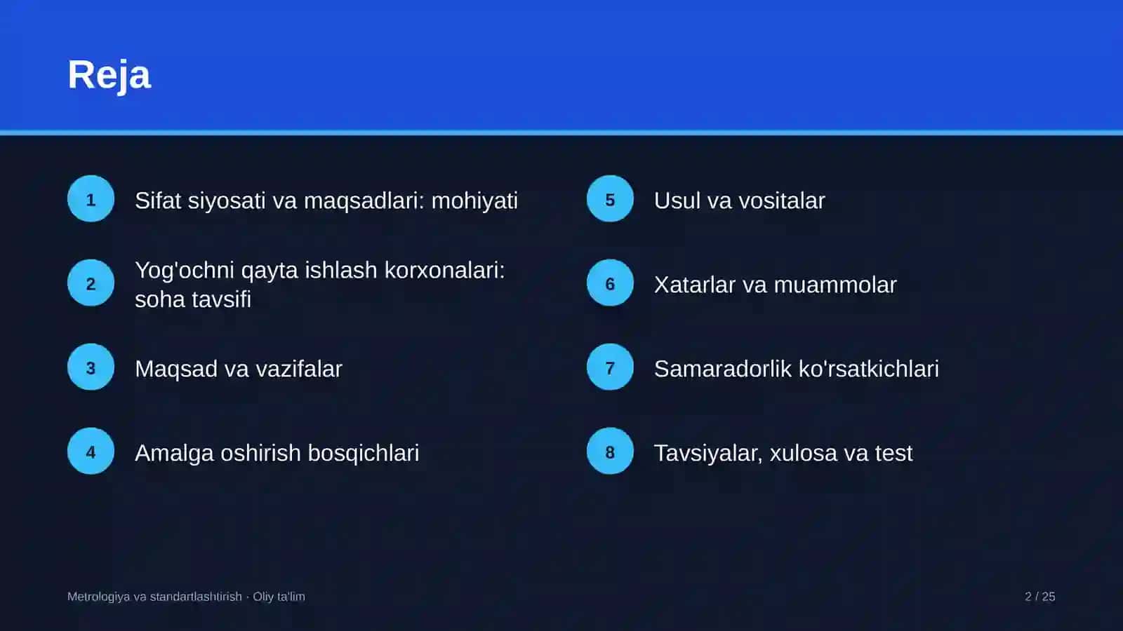 Yog'ochni qayta ishlash korxonalarida sifat siyosati va maqsadlarini belgilash 2