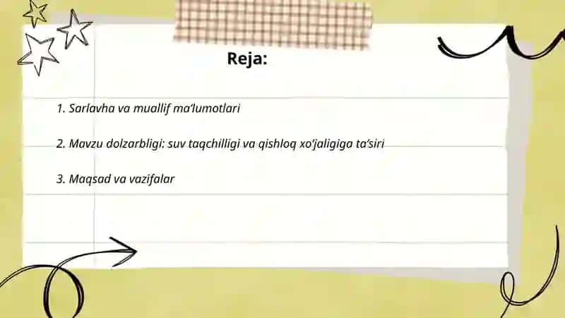 Suvdan tejamli foydalanish usullari sharoitlarda 2