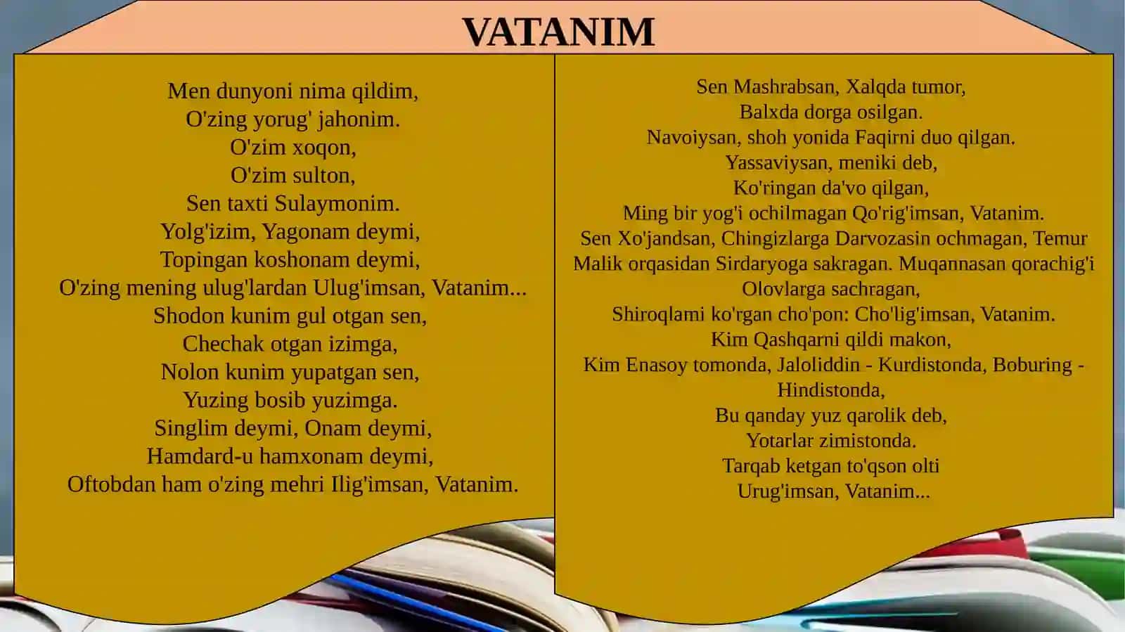 8-sinf Adabiyot fanidan Muhammad Yusuf she'rlari dars ishlanma 2