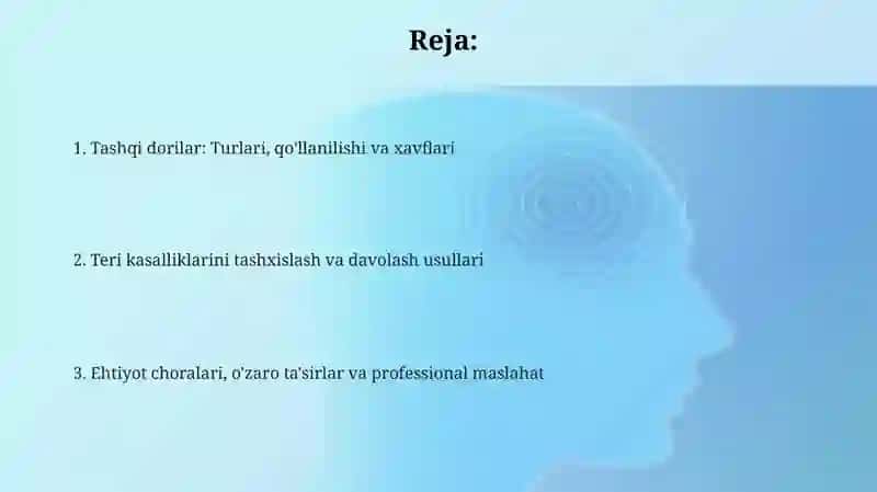 Teri kassaliklarida tashqi dori vositalari 2