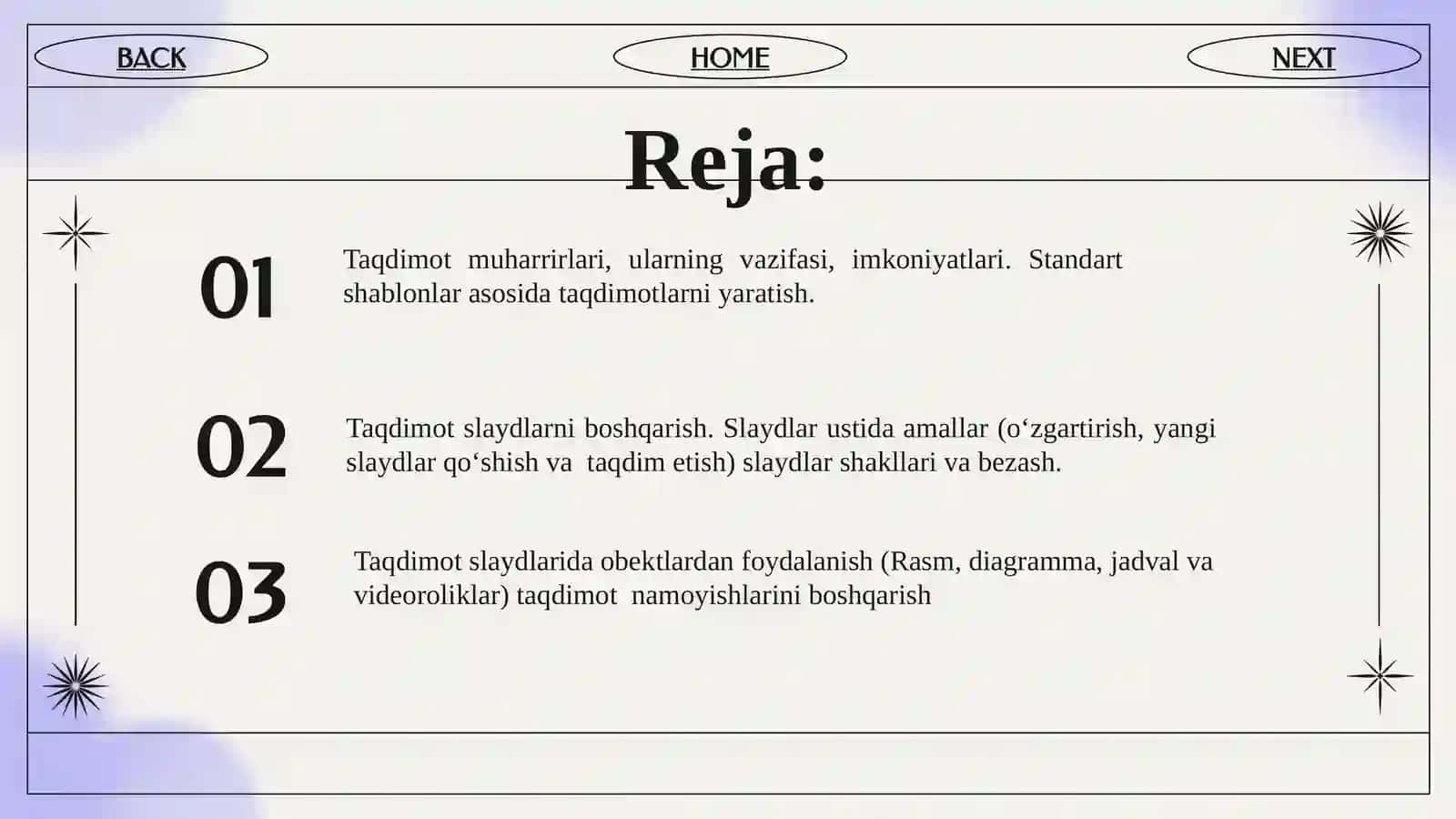 Taqdimotlar bilan ishlash texnologiyasi 2