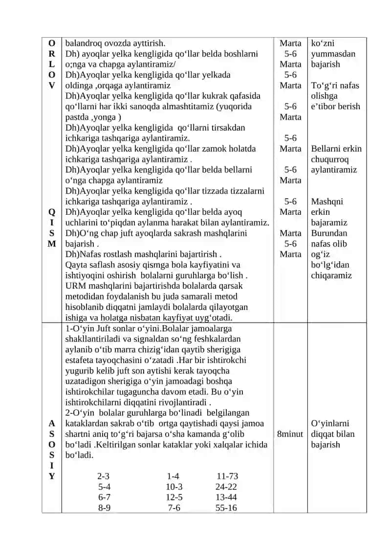 Harakatli oʻyinlar va sport oʻyinlarini elementlarini oʻrgatish 2