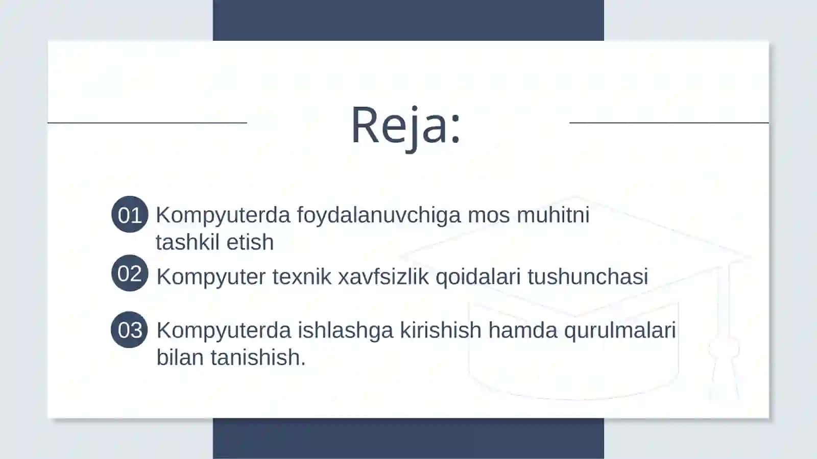 KOMPYUTERDA FOYDALANUVCHIGA MOS MUHITNI TASHKIL ETISH, TEXNIK XAVFSIZLIKNI TUSHUNTIRISH 2