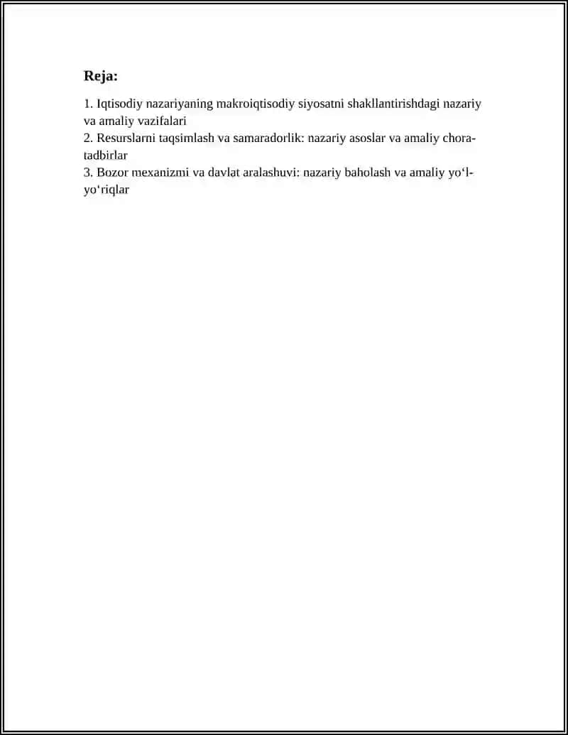 IQTISODIY NAZARIYASINING NAZARIY VA AMALIY VAZIFALARI 2