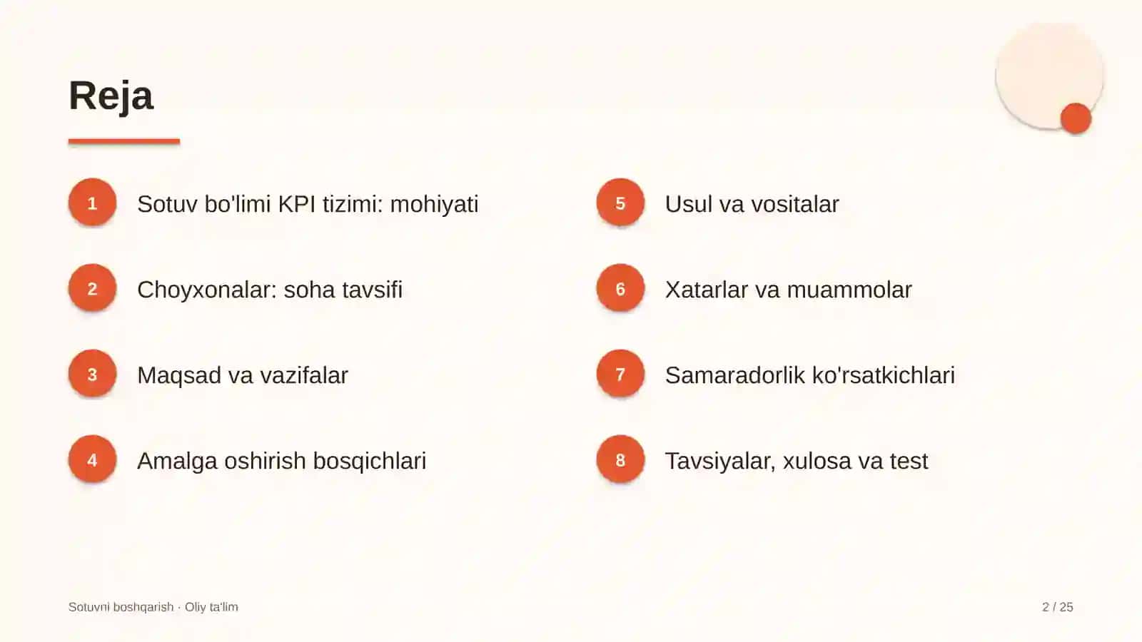 choyxonalarda sotuv bo'limi kpi tizimini joriy etish 2836 2