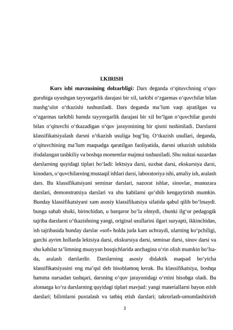 Darsni rejalashtirish va o`qituvchining darsga tayyorgarligi 2