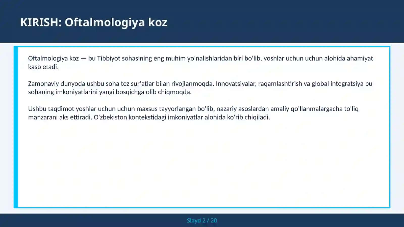 Oftalmologiya Koz 2
