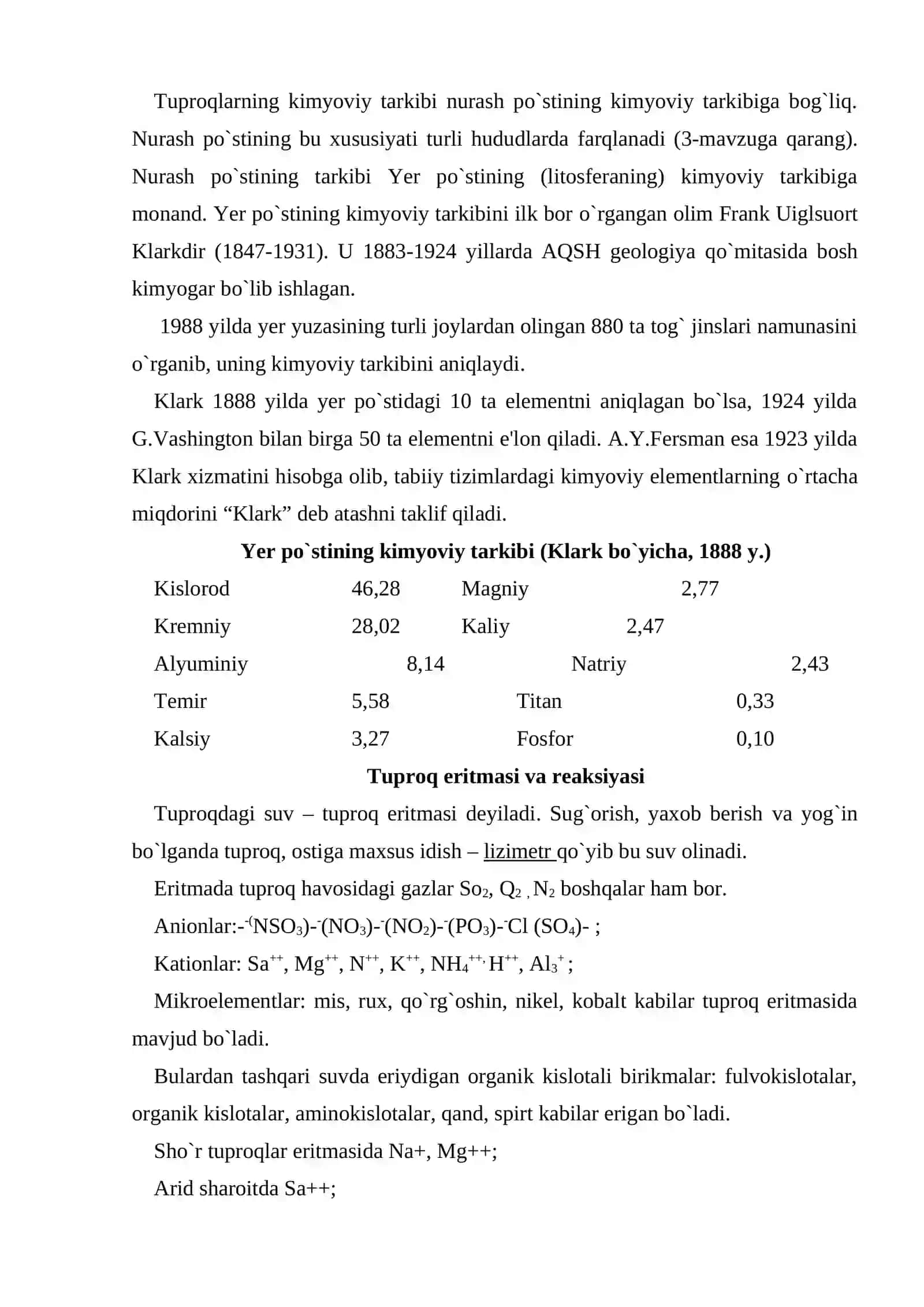 Tuproqlar kimyosi 2