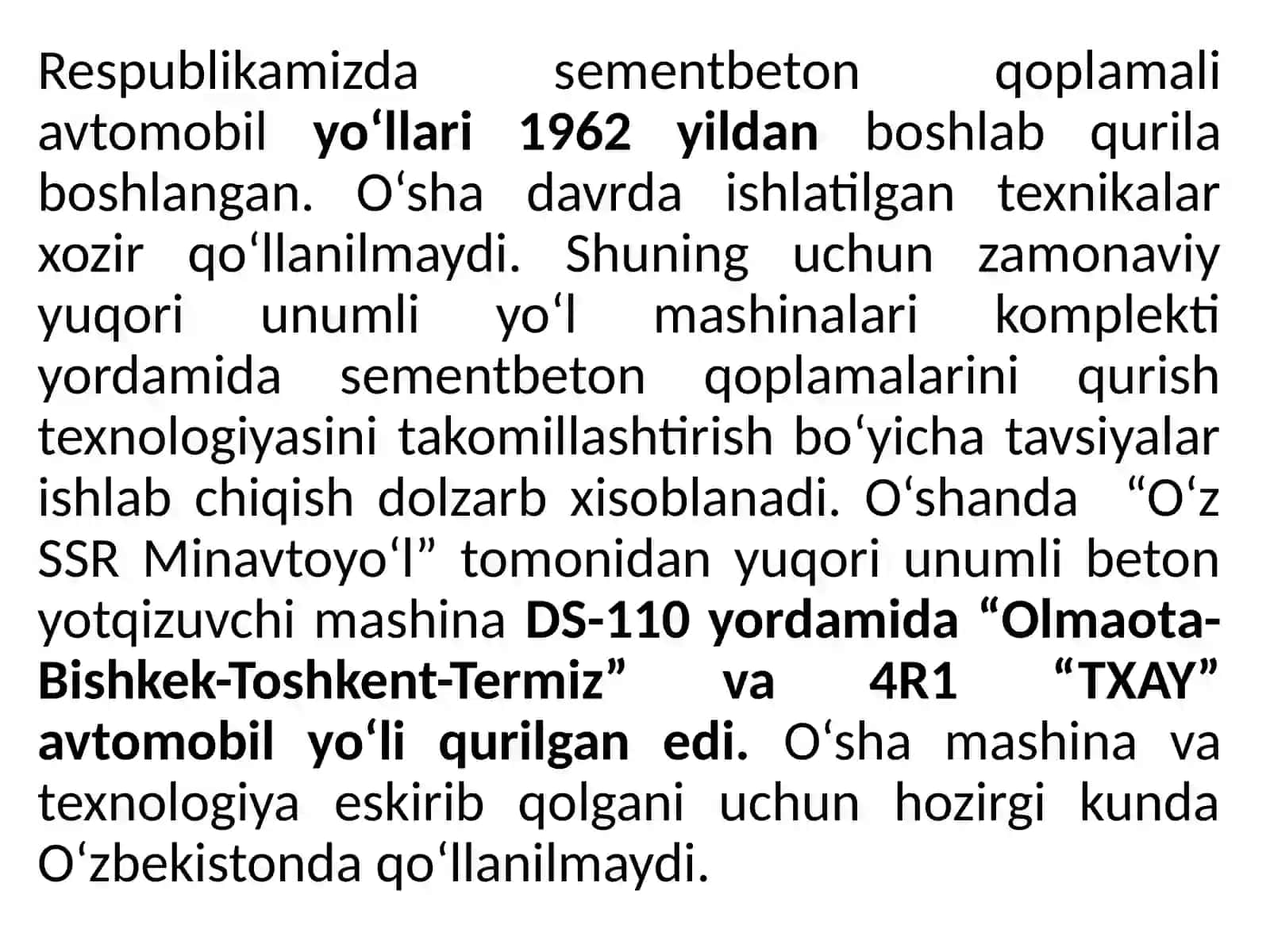 Beton qoplamalarni yo'tqizish texnologiyasi 2