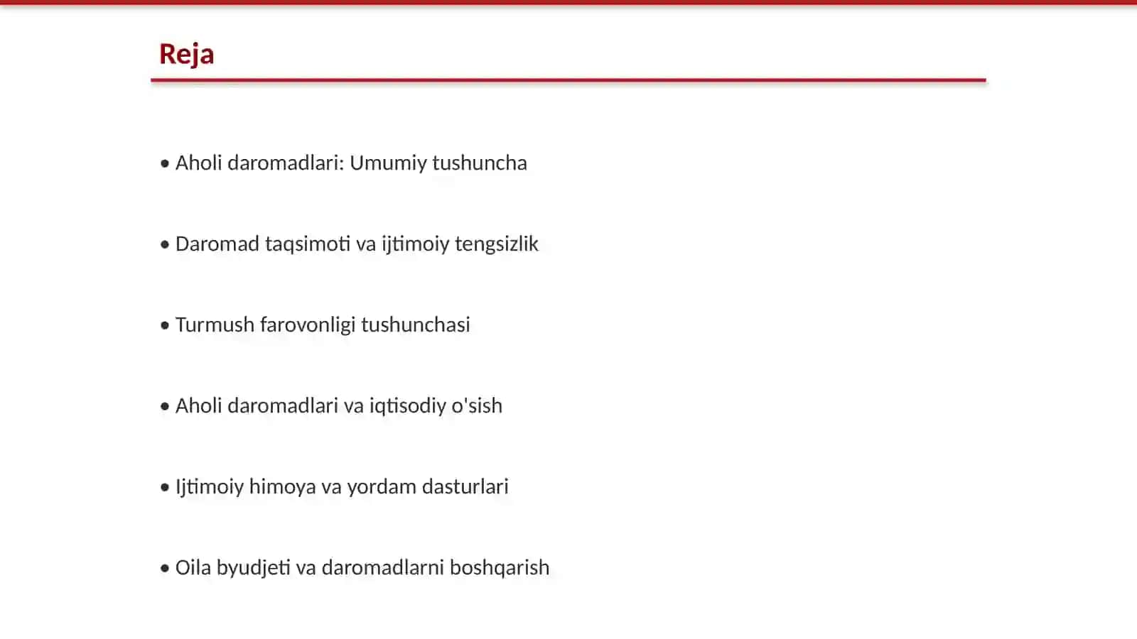Aholi Daromadlari va Turmush Farovonligi 2