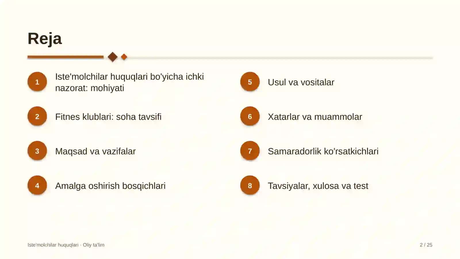 Fitnes klublarida iste'molchilar huquqlari bo'yicha ichki nazorat 2