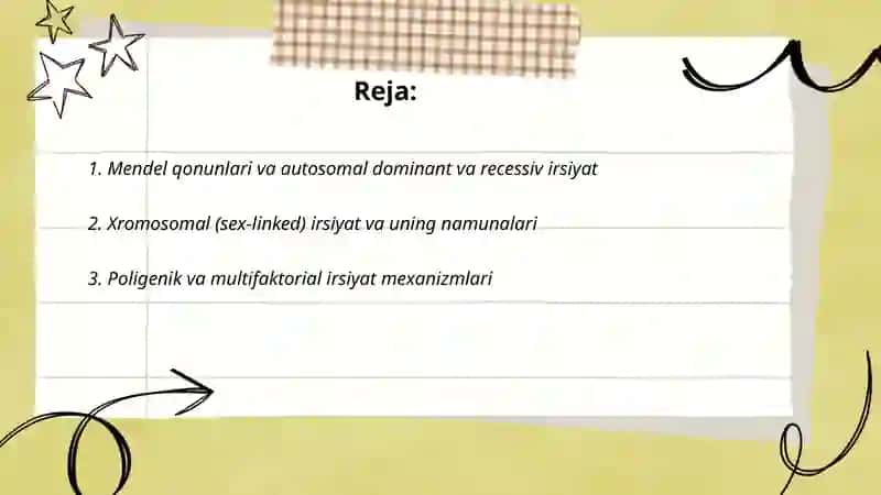 Irsiyat va muhit oʼzgaruvchanlik. Irsiy kasaliklar 2