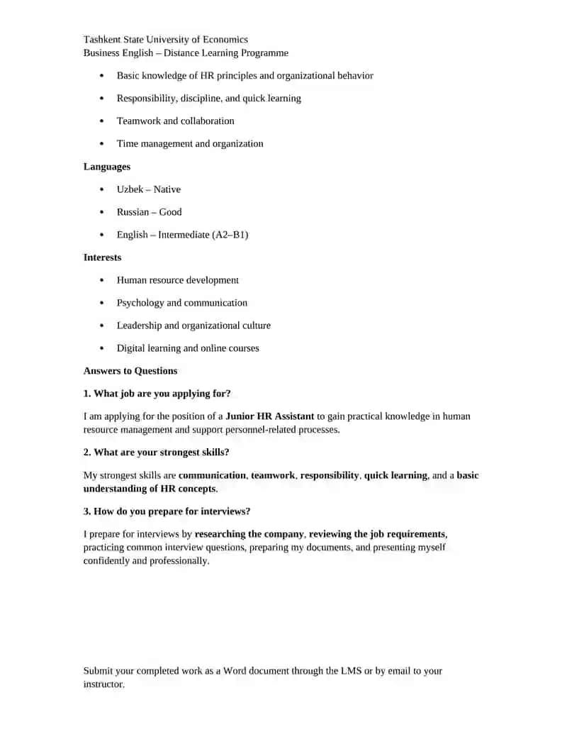 Curriculum Vitae (CV) 2