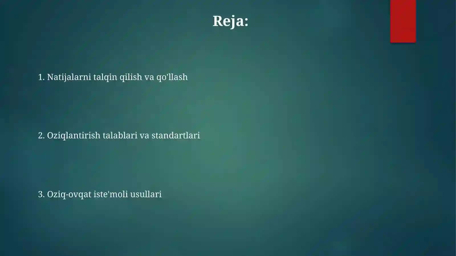 Shaxsiy ovqatlanishning adekvatligini o'rganish va baholash 2