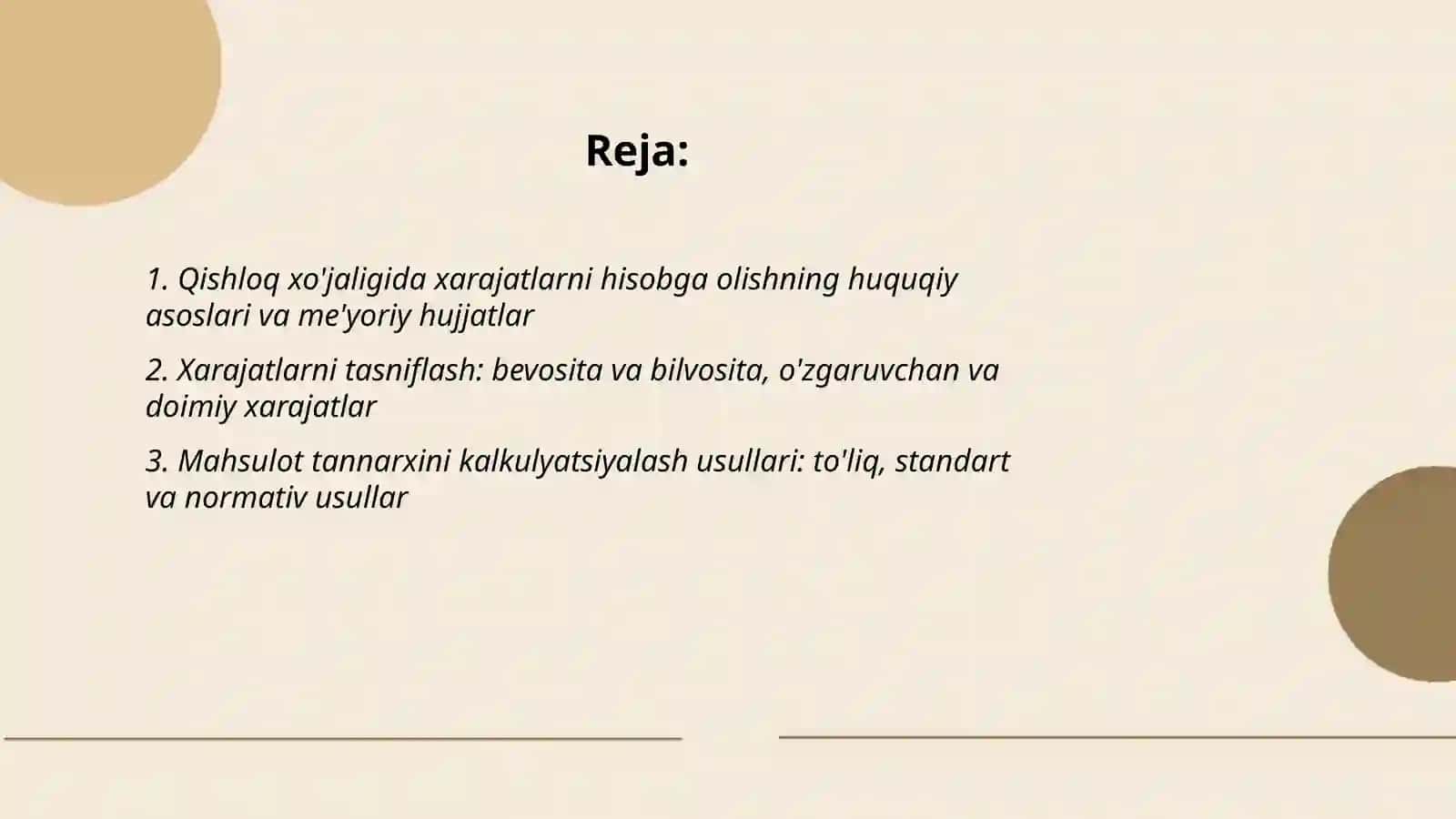 Qishlоqxо‘jaligida xarajatlarni hisоbga оlish va mahsulоt tannarxini kalkulyatsiyalashni tеkshirish 2