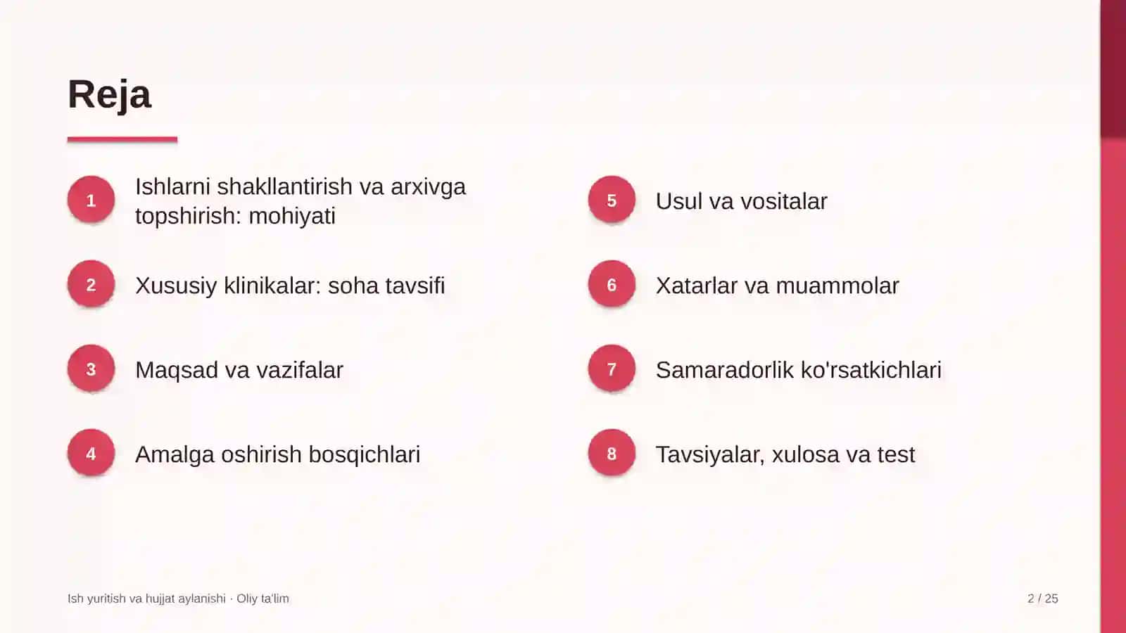 xususiy klinikalarda ishlarni shakllantirish va arxivga topshirish 9975 2