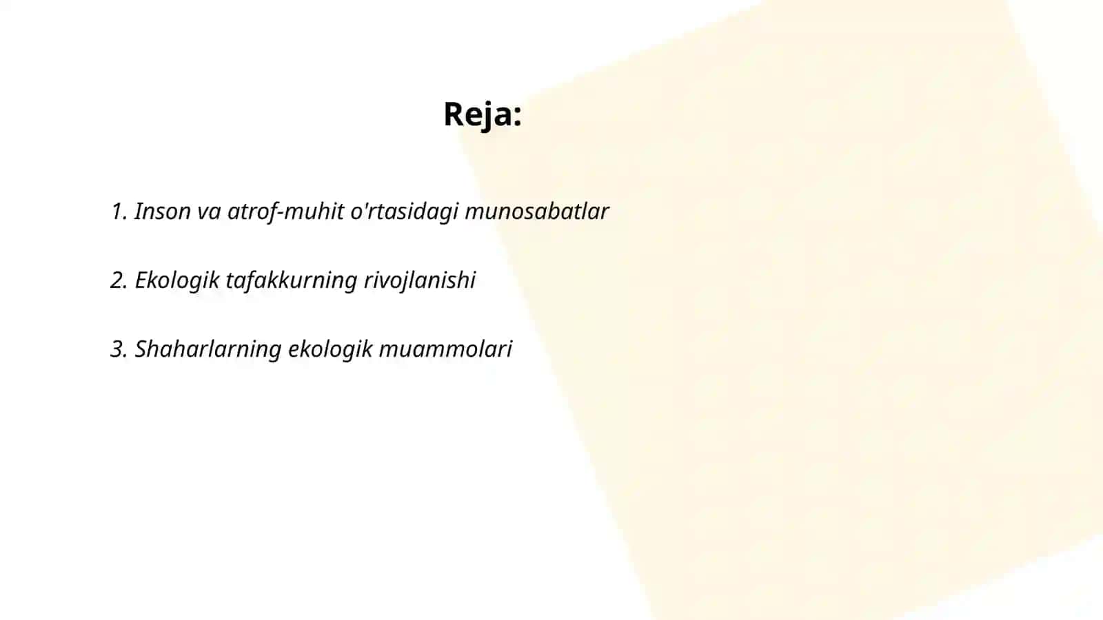Inson ekologiyasi haqida 2