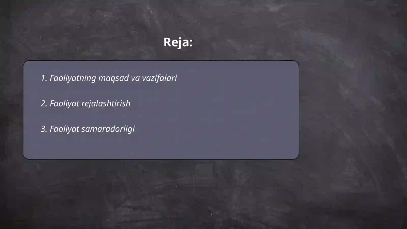 Faoliyatning Maqsad va Vazifalari 2