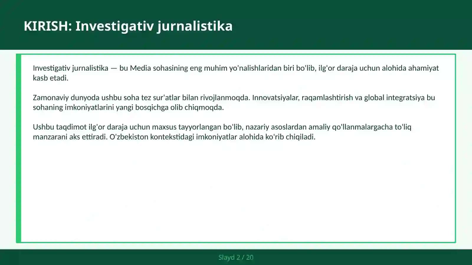 Investigativ jurnalistika 2