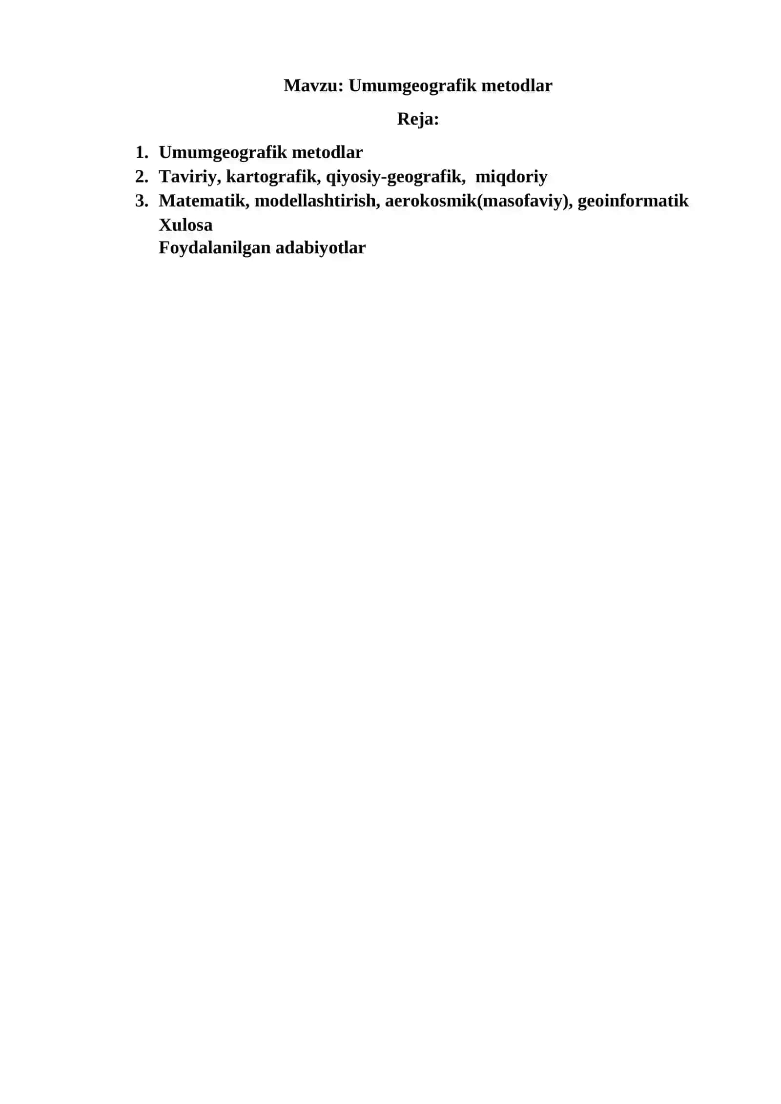 Umumgeografik metodlar 2