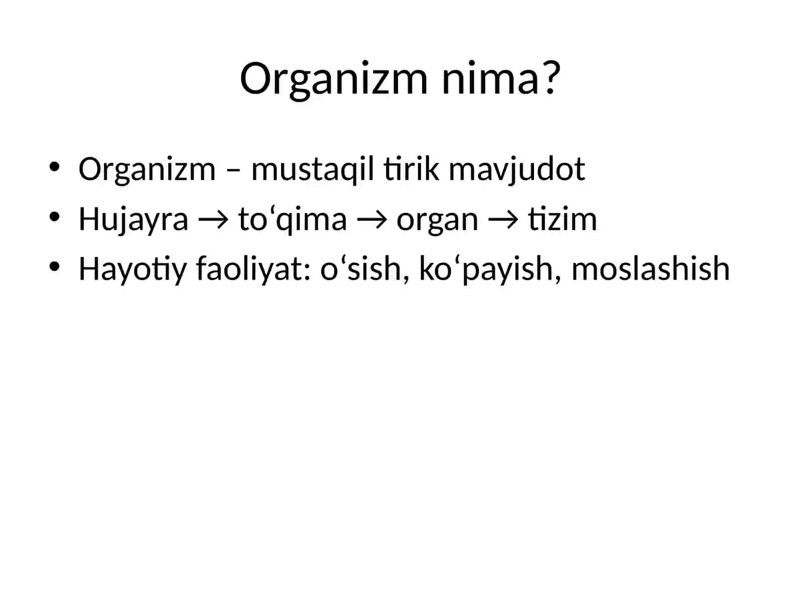 Organizm va uni himoya qiluvchi tizim 2