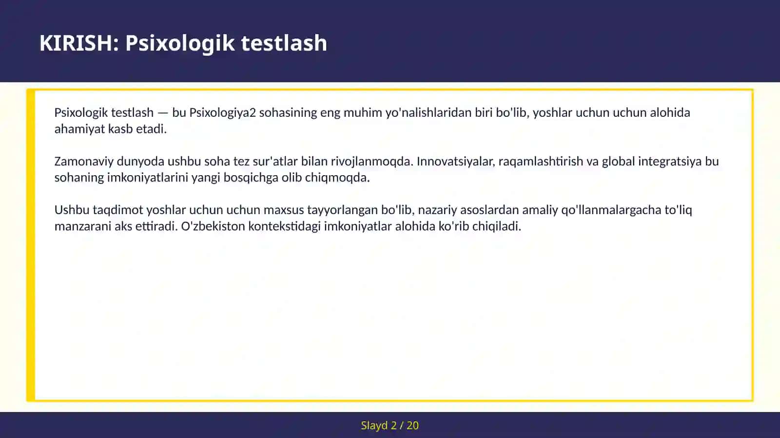 Psixologik testlash 2