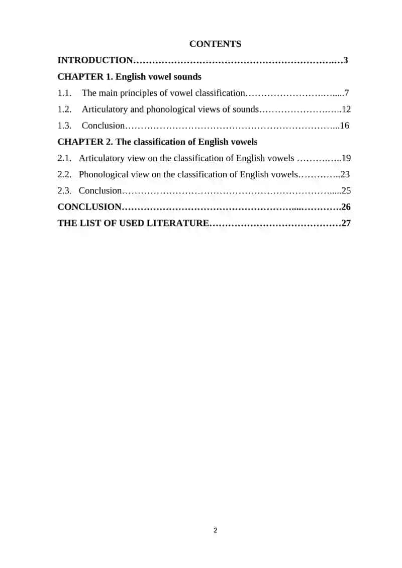 Articulatory and phonological views on the classification of English vowels 2