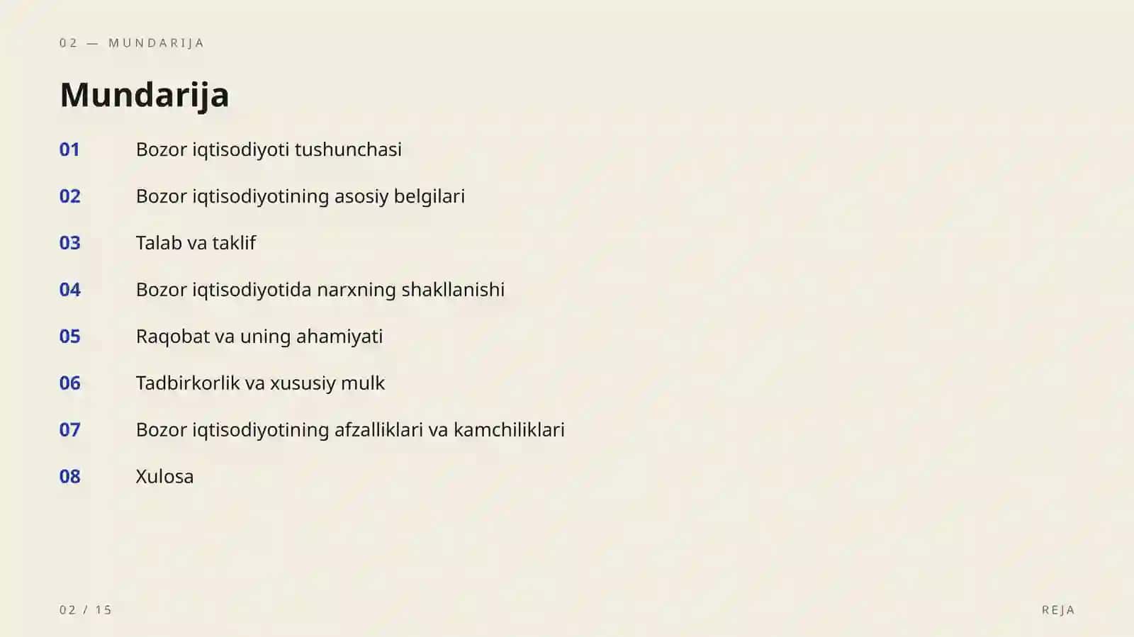 Bozor iqtisodiyoti va uning asosiy tamoyillari 2