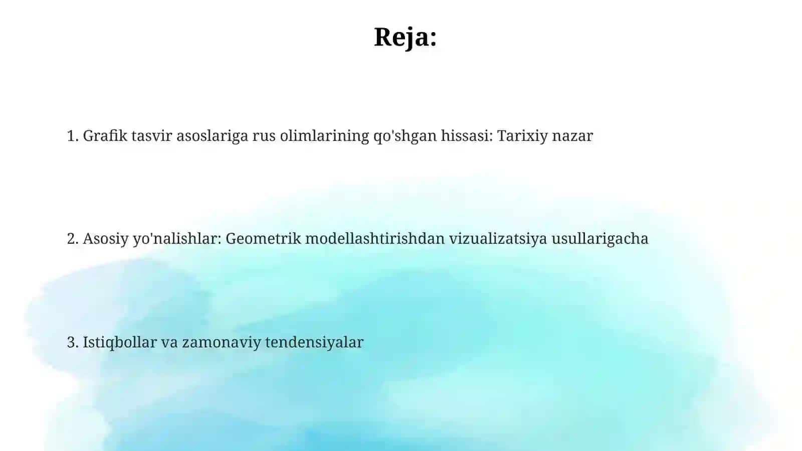 Rossiya davlatlari olimlarining grafik tasvirlash asoslariga qo'shgan hissalari 2